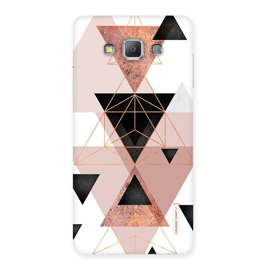 Abstract Rose Gold Triangles Back Case for Galaxy A7
