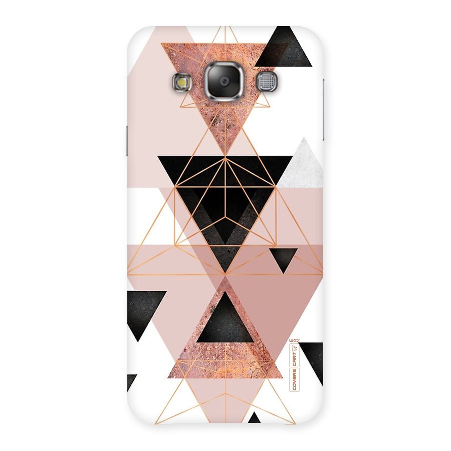 Abstract Rose Gold Triangles Back Case for Galaxy E7