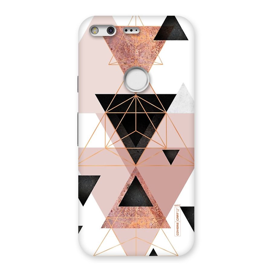 Abstract Rose Gold Triangles Back Case for Google Pixel
