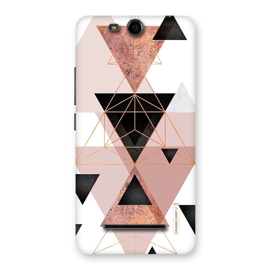 Abstract Rose Gold Triangles Back Case for Micromax Canvas Juice 3 Q392