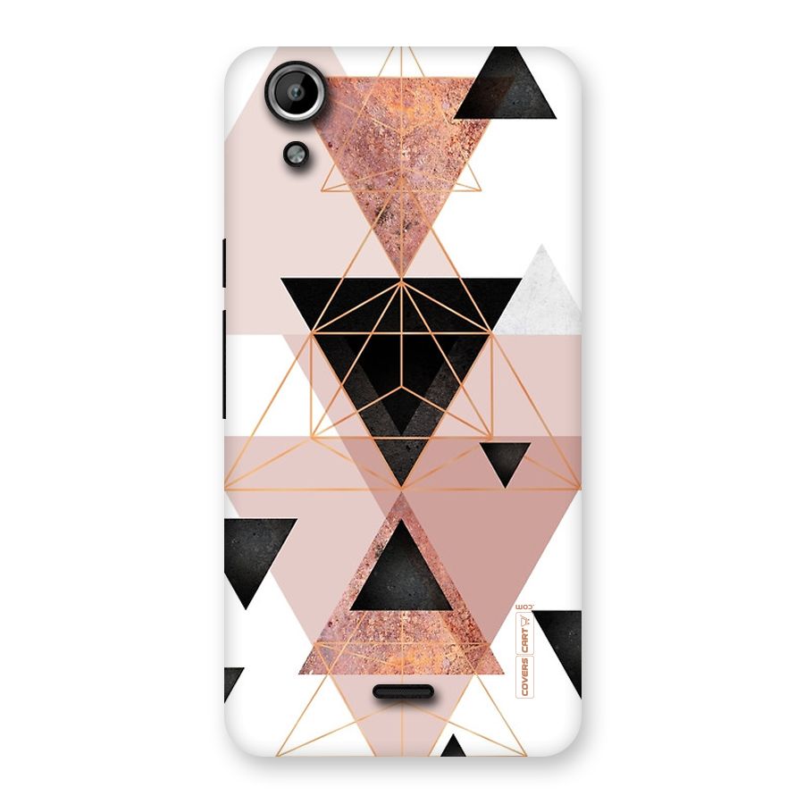 Abstract Rose Gold Triangles Back Case for Micromax Canvas Selfie Lens Q345