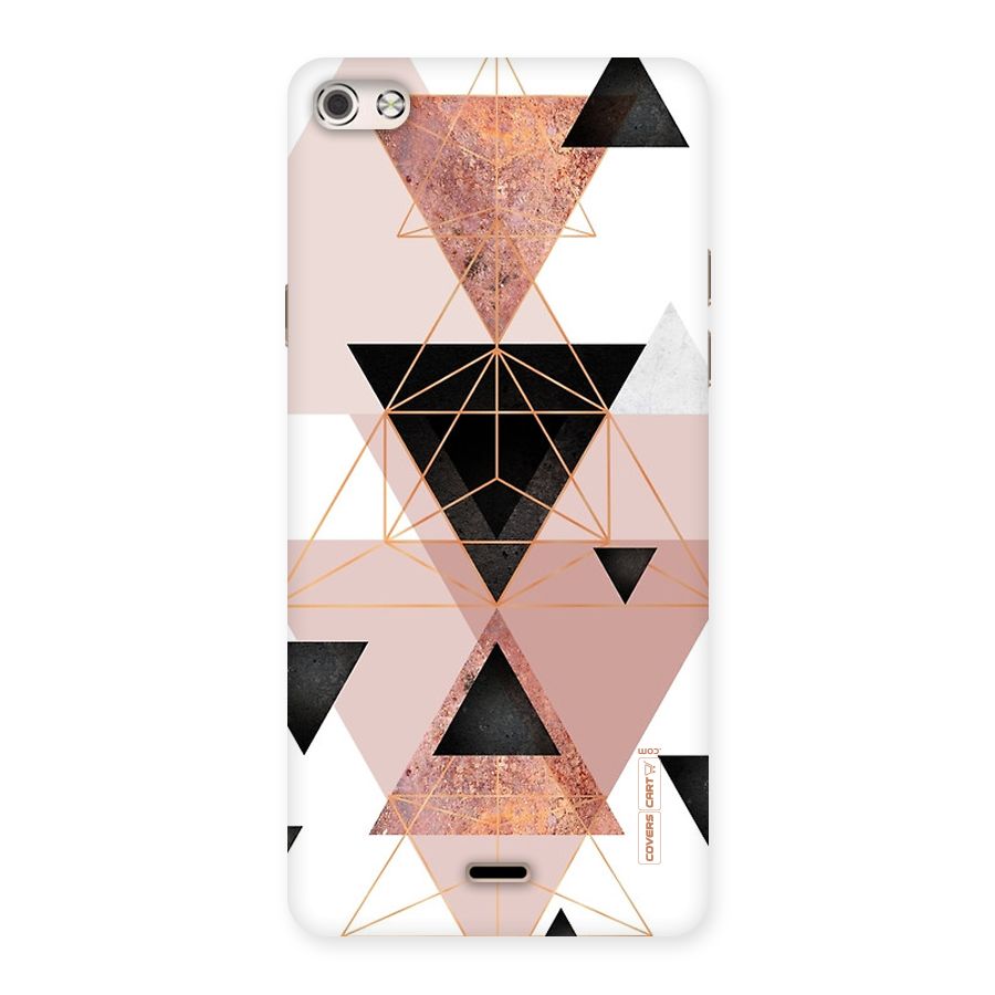 Abstract Rose Gold Triangles Back Case for Micromax Canvas Silver 5