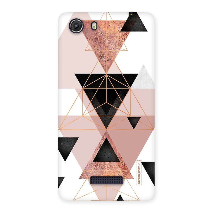 Abstract Rose Gold Triangles Back Case for Micromax Unite 3