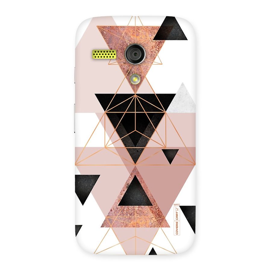 Abstract Rose Gold Triangles Back Case for Moto G