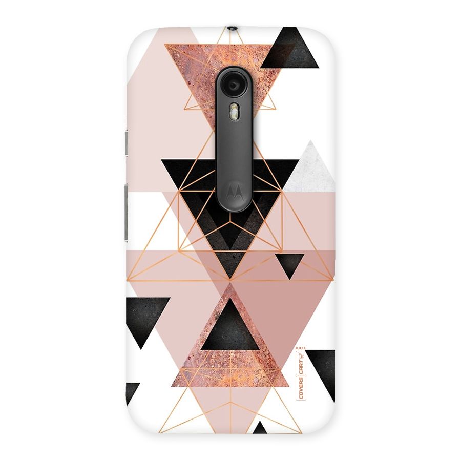 Abstract Rose Gold Triangles Back Case for Moto G3