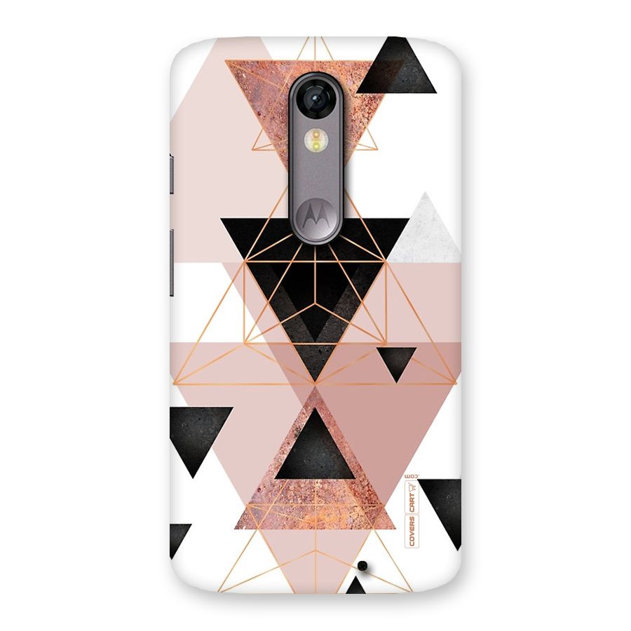 Abstract Rose Gold Triangles Back Case for Moto X Force