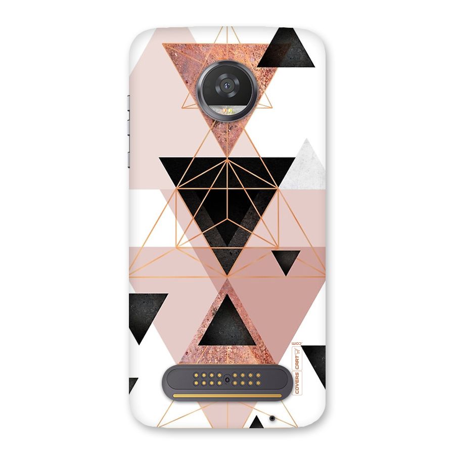 Abstract Rose Gold Triangles Back Case for Moto Z2 Play