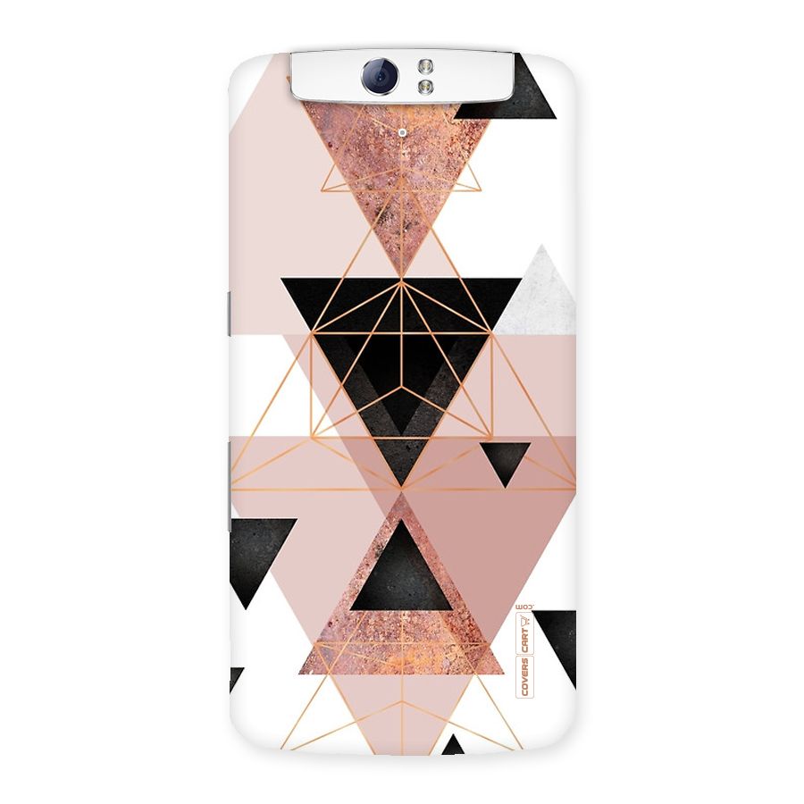 Abstract Rose Gold Triangles Back Case for Oppo N1