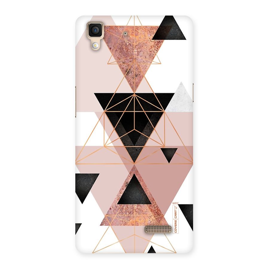 Abstract Rose Gold Triangles Back Case for Oppo R7