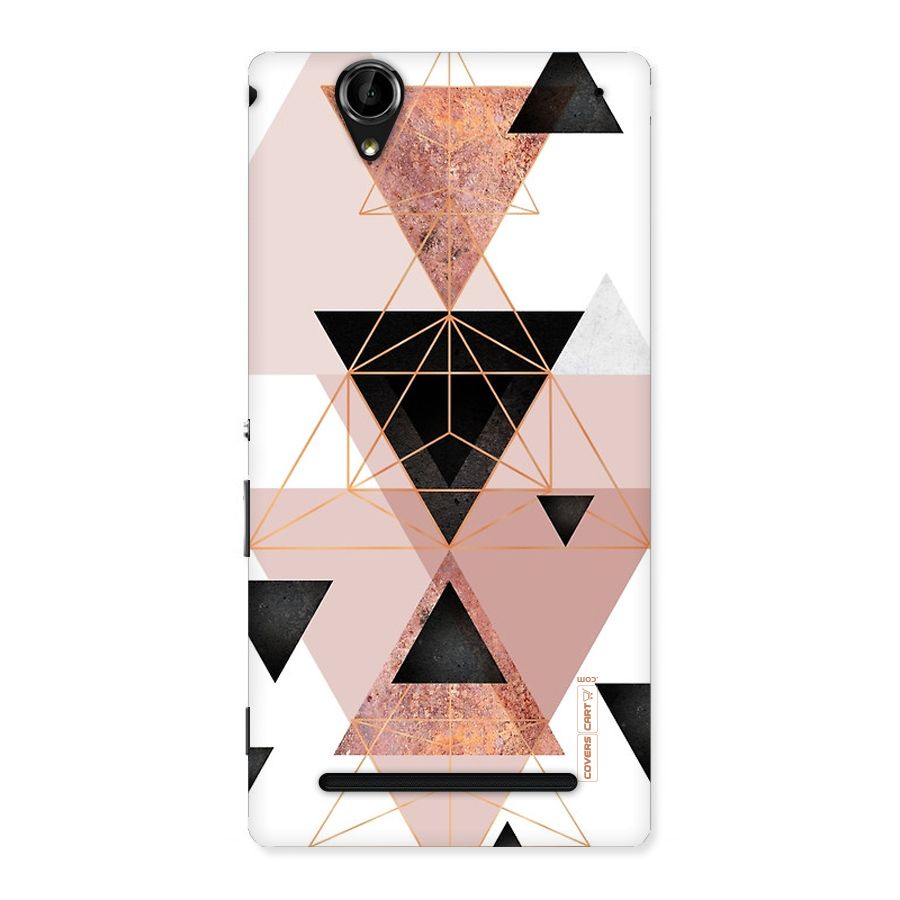 Abstract Rose Gold Triangles Back Case for Sony Xperia T2