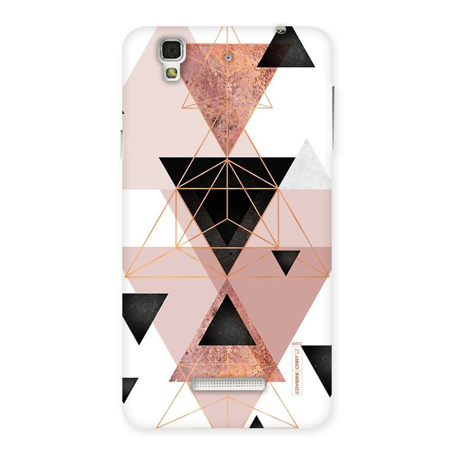 Abstract Rose Gold Triangles Back Case for YU Yureka Plus