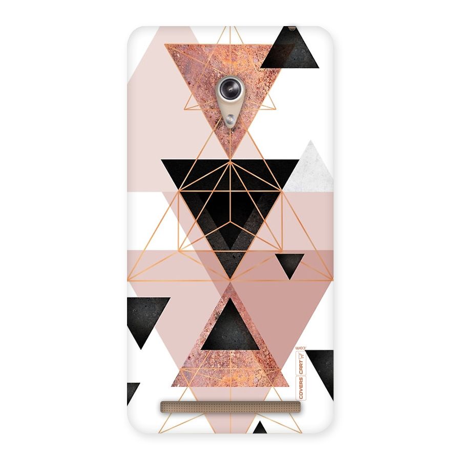 Abstract Rose Gold Triangles Back Case for Zenfone 6