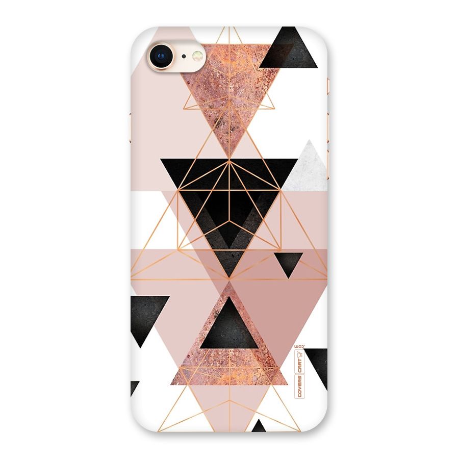 Abstract Rose Gold Triangles Back Case for iPhone 8