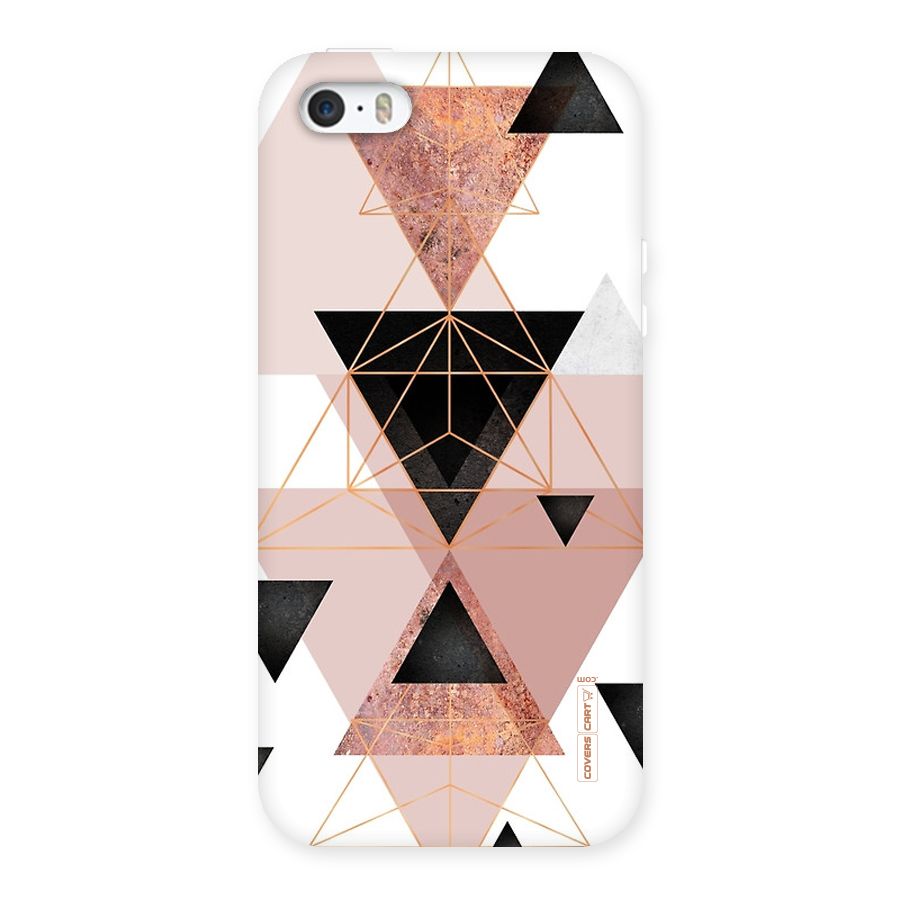 Abstract Rose Gold Triangles Back Case for iPhone SE