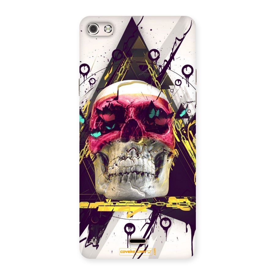Abstract Skull Back Case for Micromax Canvas Silver 5