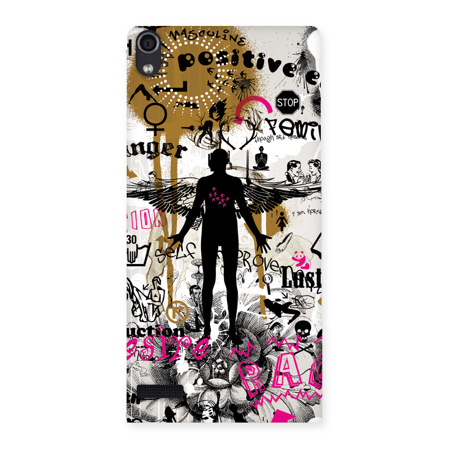 Abstract Words Silhouette Back Case for Ascend P6