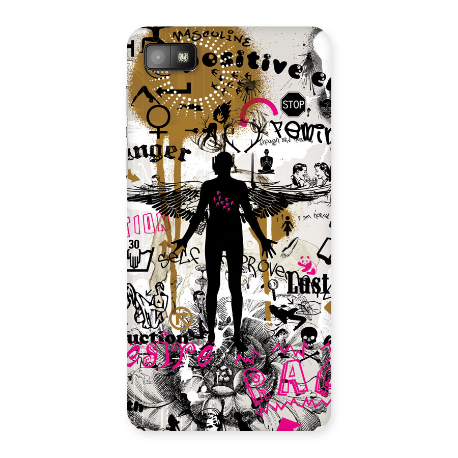 Abstract Words Silhouette Back Case for Blackberry Z10
