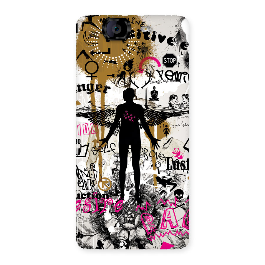 Abstract Words Silhouette Back Case for Canvas Knight A350