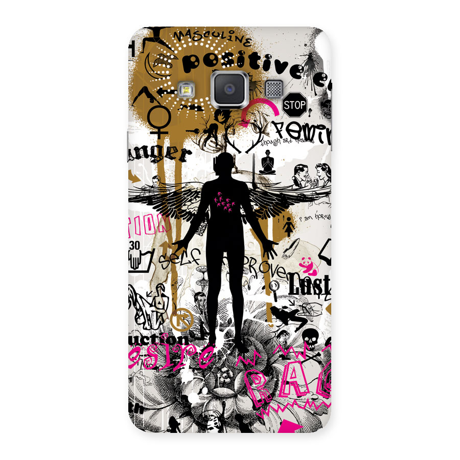 Abstract Words Silhouette Back Case for Galaxy A3