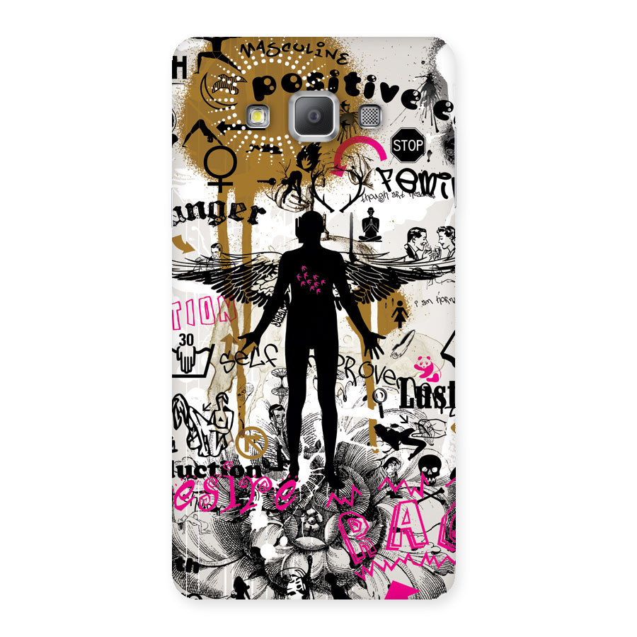 Abstract Words Silhouette Back Case for Galaxy A7