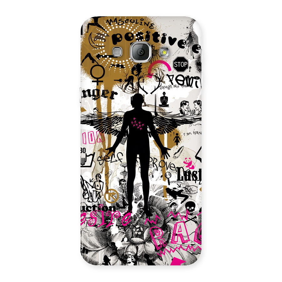 Abstract Words Silhouette Back Case for Galaxy A8