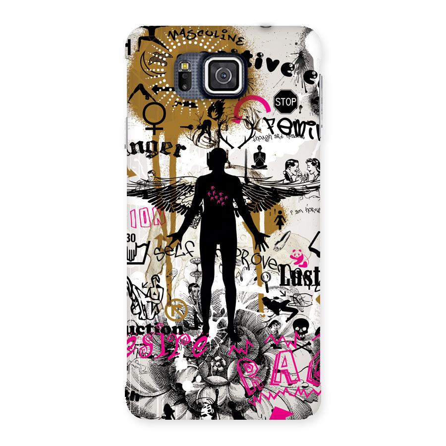Abstract Words Silhouette Back Case for Galaxy Alpha