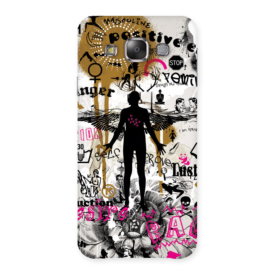 Abstract Words Silhouette Back Case for Galaxy E7