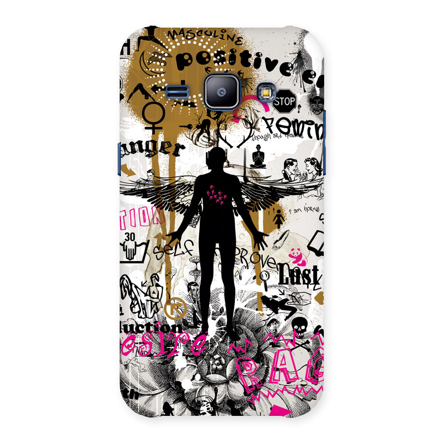 Abstract Words Silhouette Back Case for Galaxy J1