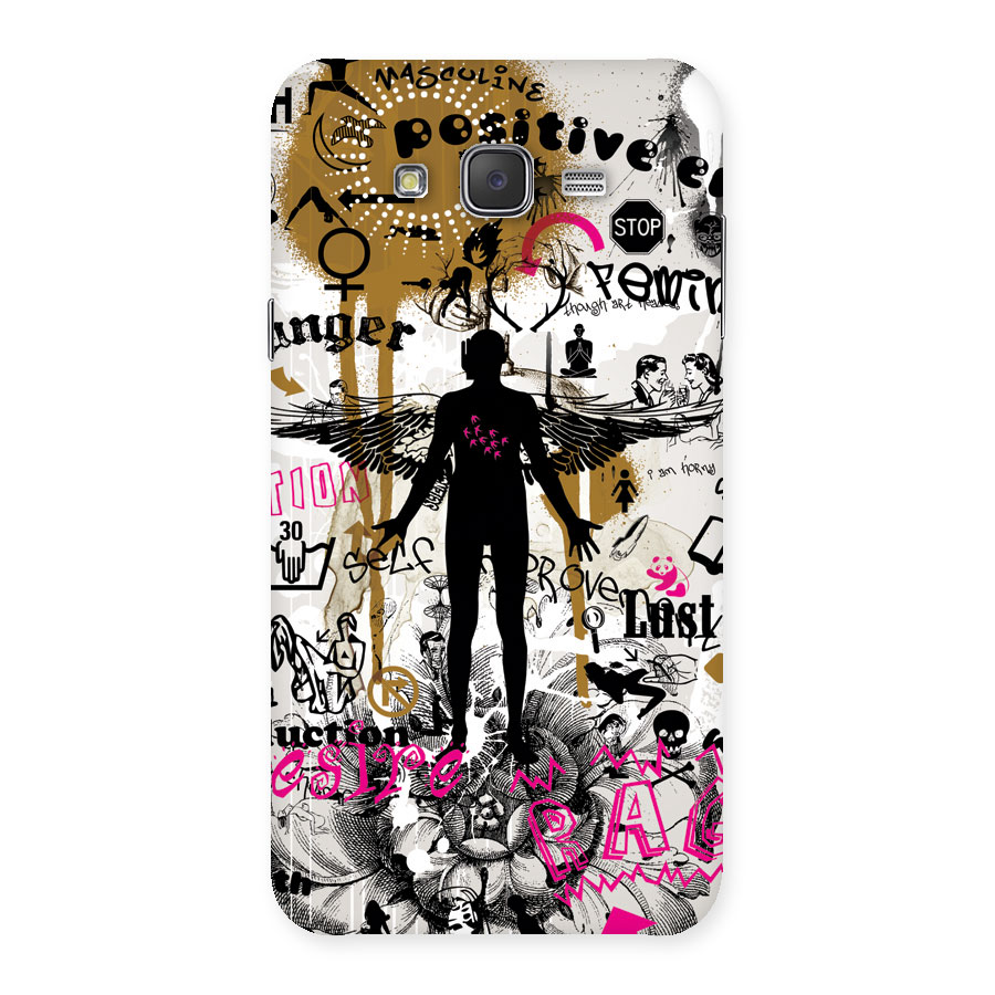 Abstract Words Silhouette Back Case for Galaxy J7