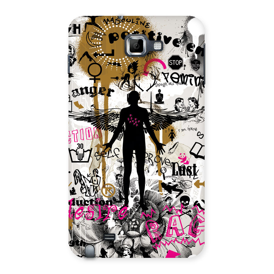 Abstract Words Silhouette Back Case for Galaxy Note