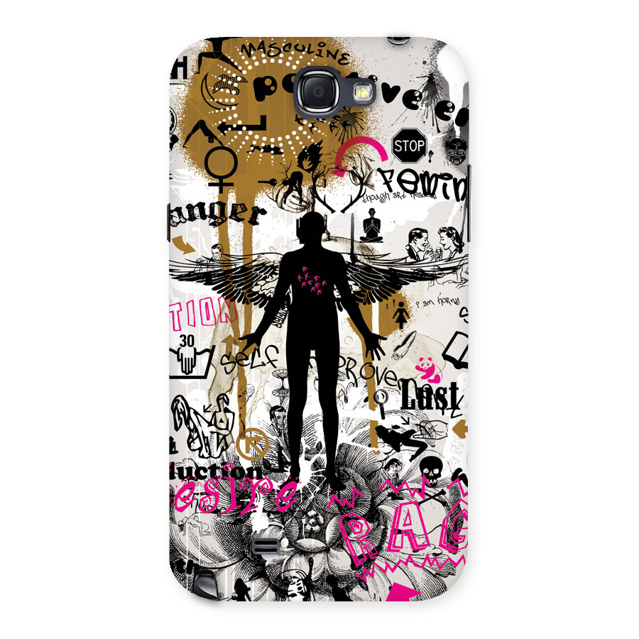 Abstract Words Silhouette Back Case for Galaxy Note 2