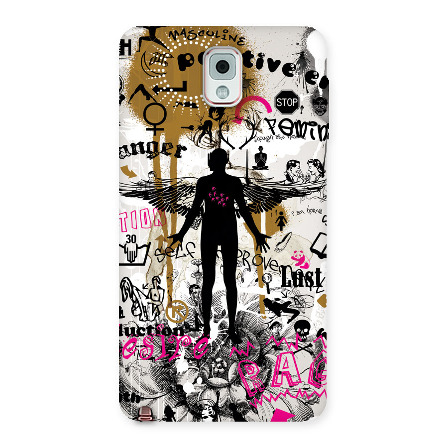 Abstract Words Silhouette Back Case for Galaxy Note 3