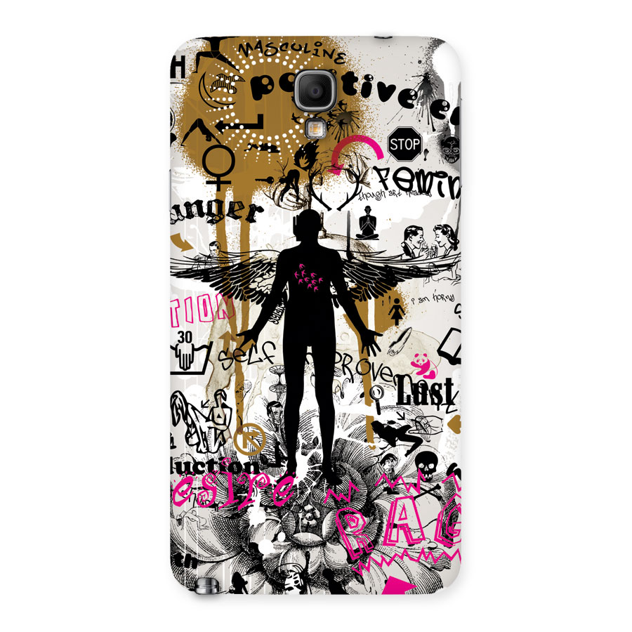 Abstract Words Silhouette Back Case for Galaxy Note 3 Neo