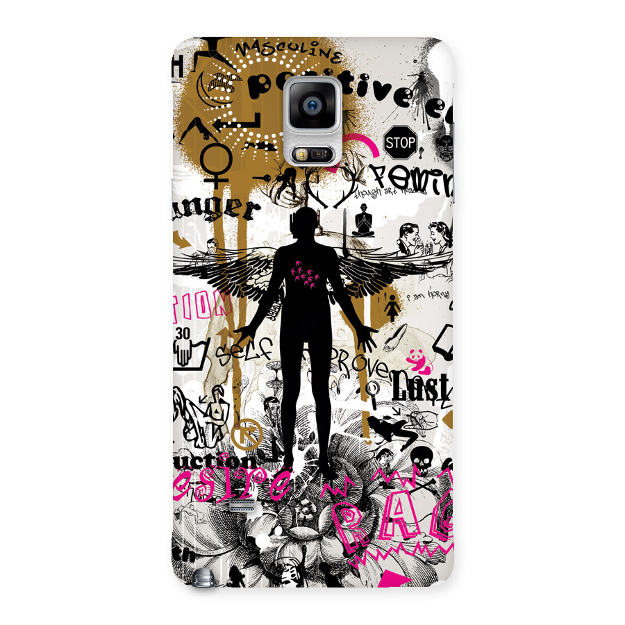 Abstract Words Silhouette Back Case for Galaxy Note 4