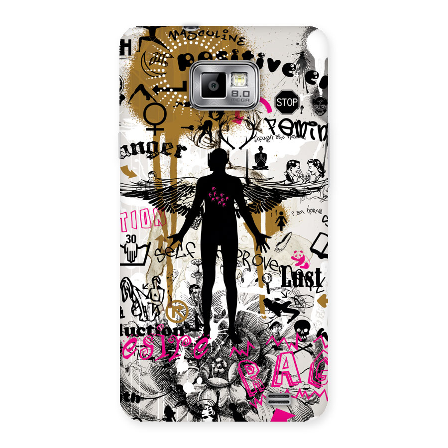 Abstract Words Silhouette Back Case for Galaxy S2