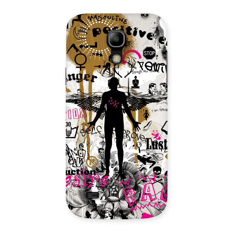 Abstract Words Silhouette Back Case for Galaxy S4 Mini