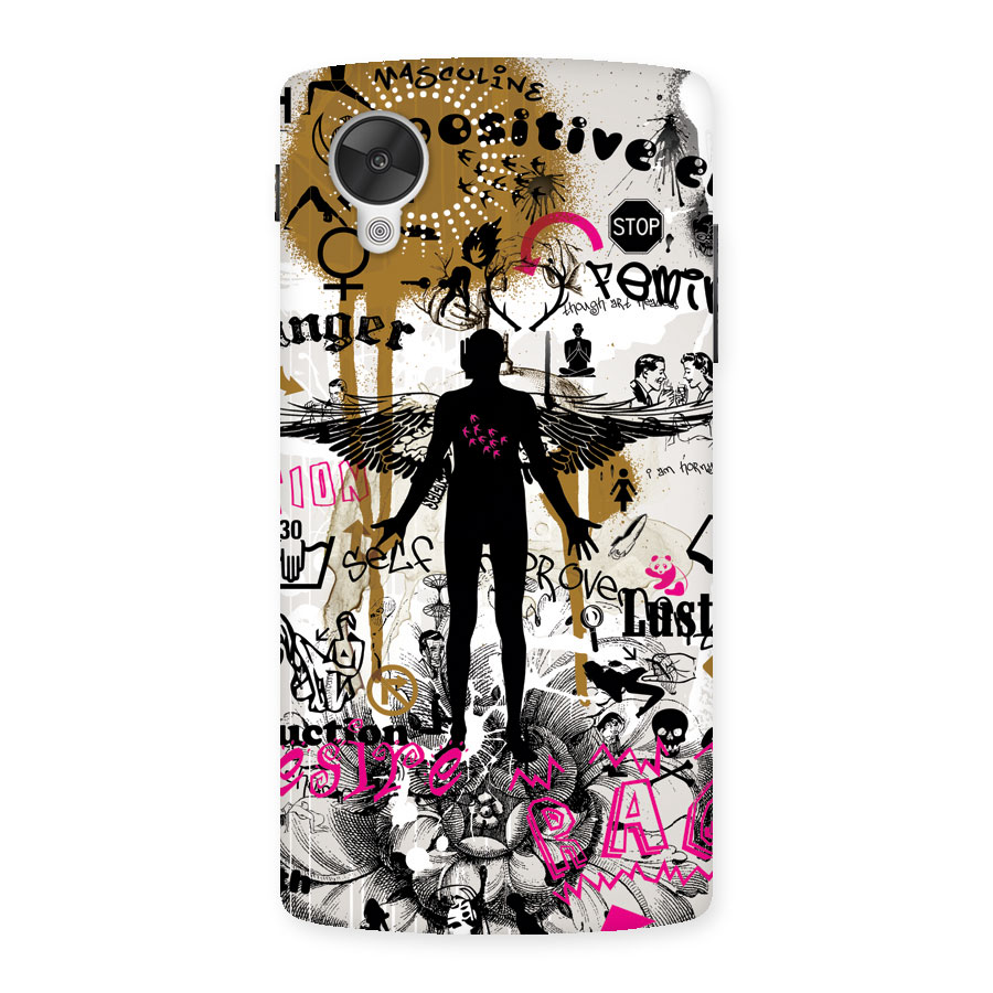 Abstract Words Silhouette Back Case for Google Nexus 5