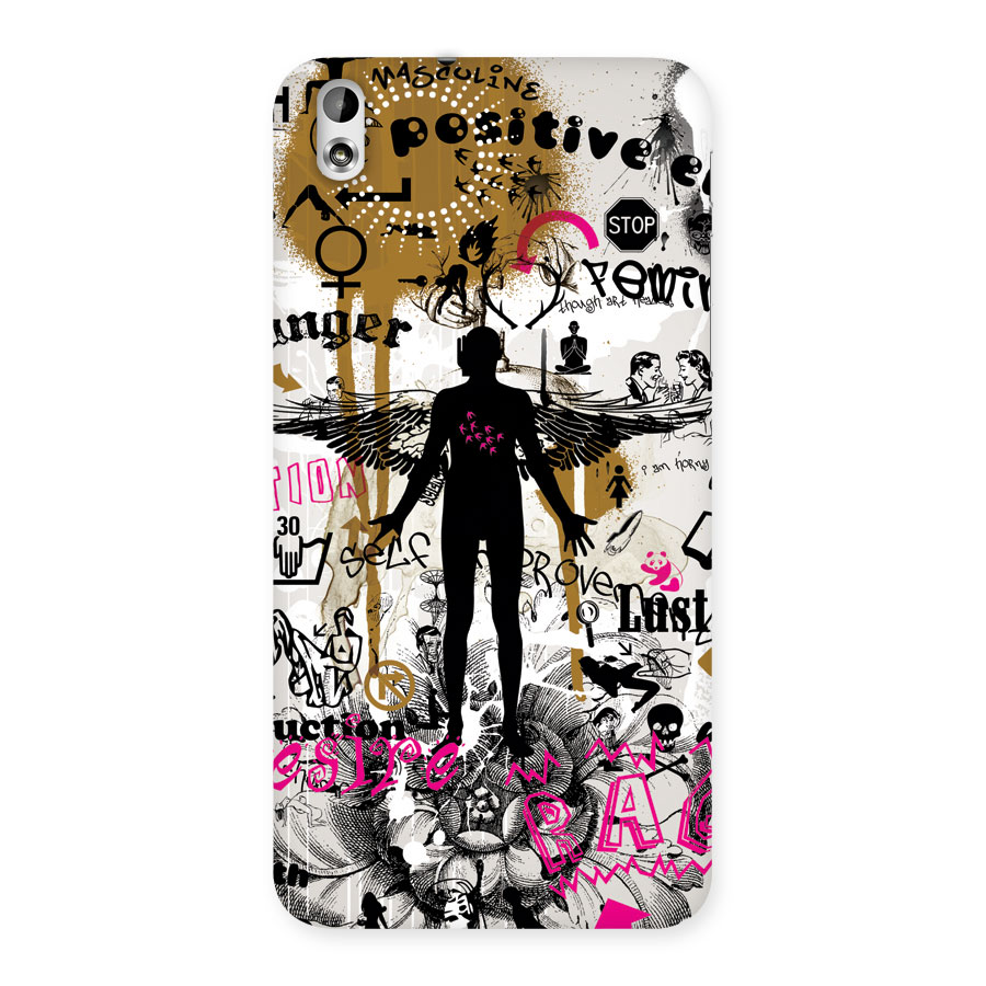 Abstract Words Silhouette Back Case for HTC Desire 816