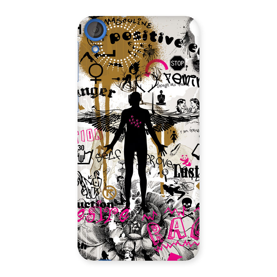 Abstract Words Silhouette Back Case for HTC Desire 820