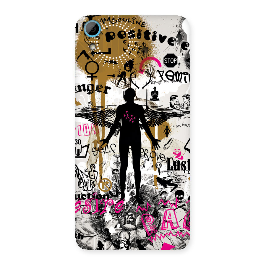 Abstract Words Silhouette Back Case for HTC Desire 826