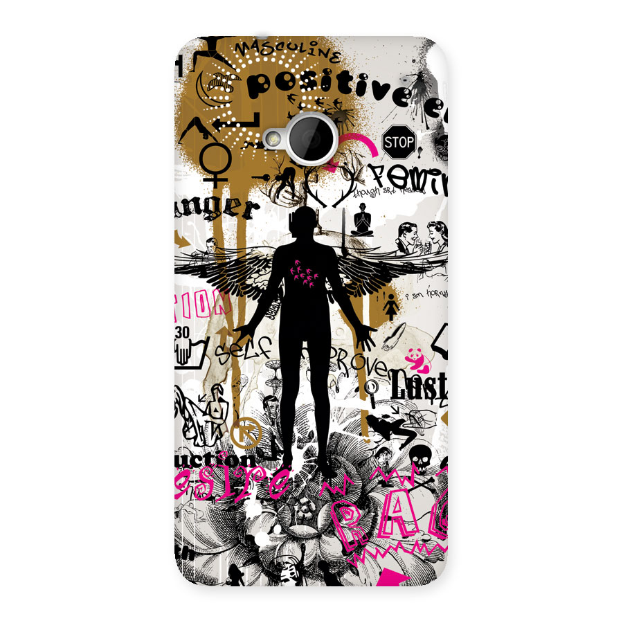 Abstract Words Silhouette Back Case for HTC One M7