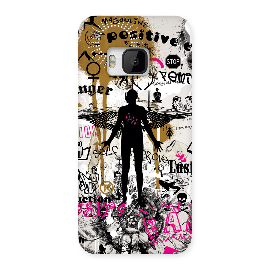Abstract Words Silhouette Back Case for HTC One M9