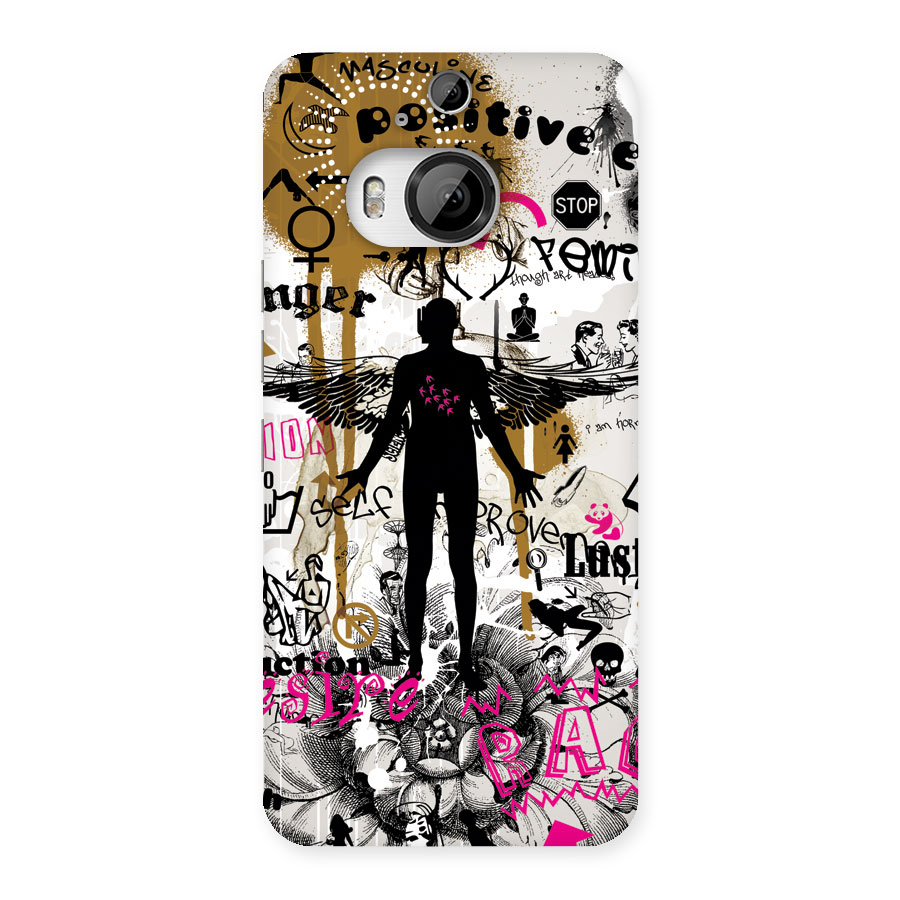 Abstract Words Silhouette Back Case for HTC One M9 Plus