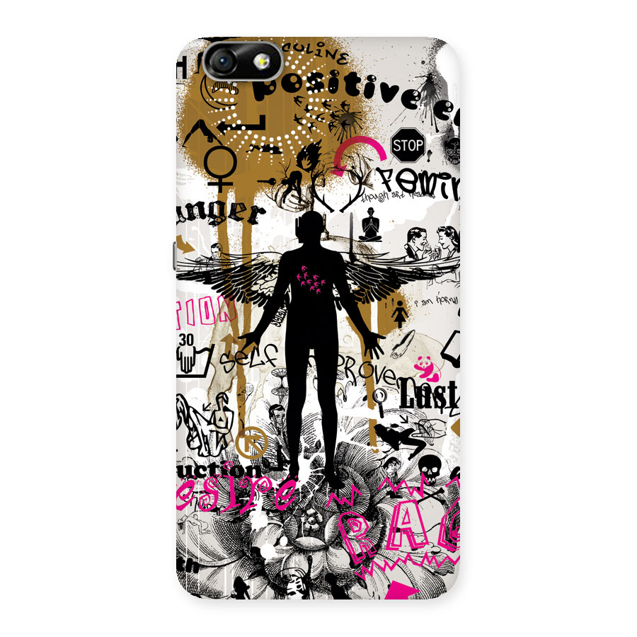 Abstract Words Silhouette Back Case for Honor 4X