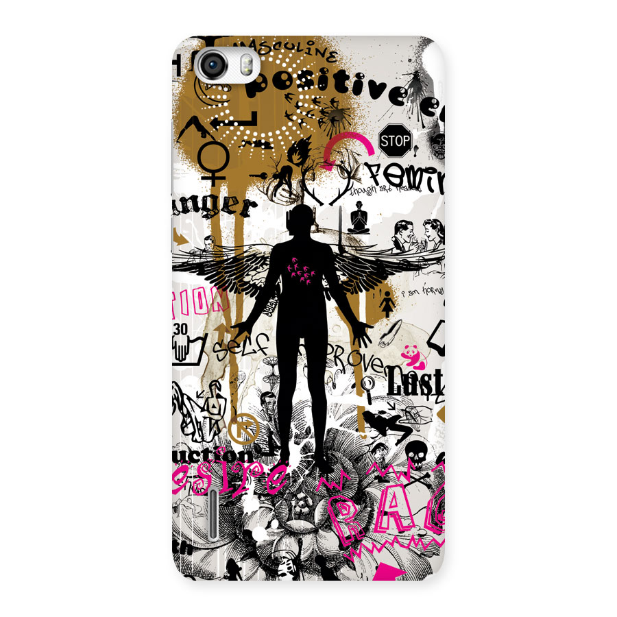 Abstract Words Silhouette Back Case for Honor 6
