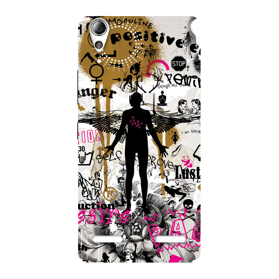 Abstract Words Silhouette Back Case for Lenovo A6000 Plus