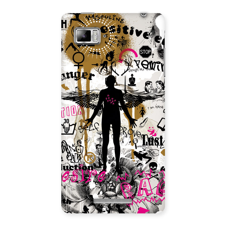 Abstract Words Silhouette Back Case for Lenovo Vibe Z K910