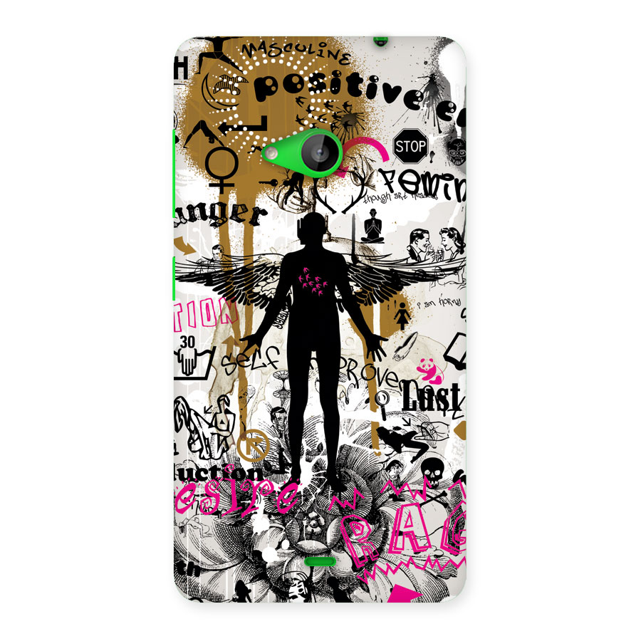 Abstract Words Silhouette Back Case for Lumia 535