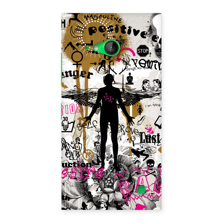 Abstract Words Silhouette Back Case for Lumia 730