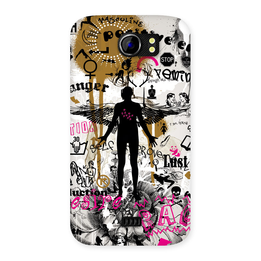 Abstract Words Silhouette Back Case for Micromax Canvas 2 A110